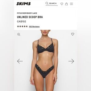 Skims Fits Everybody Unlined Lace Scoop Bra